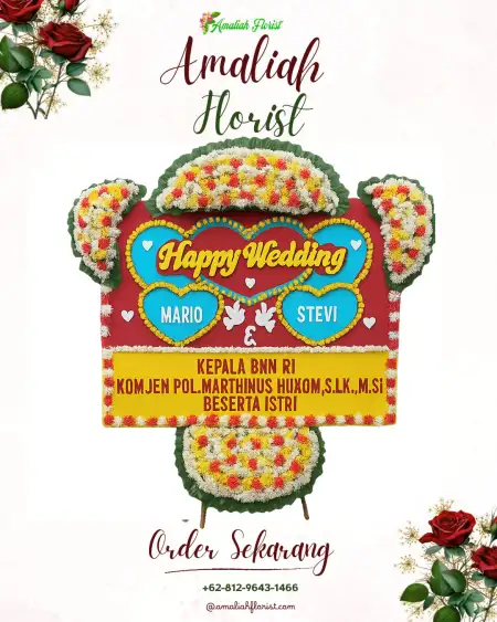 Papan Bunga Pernikahan Wirogaten